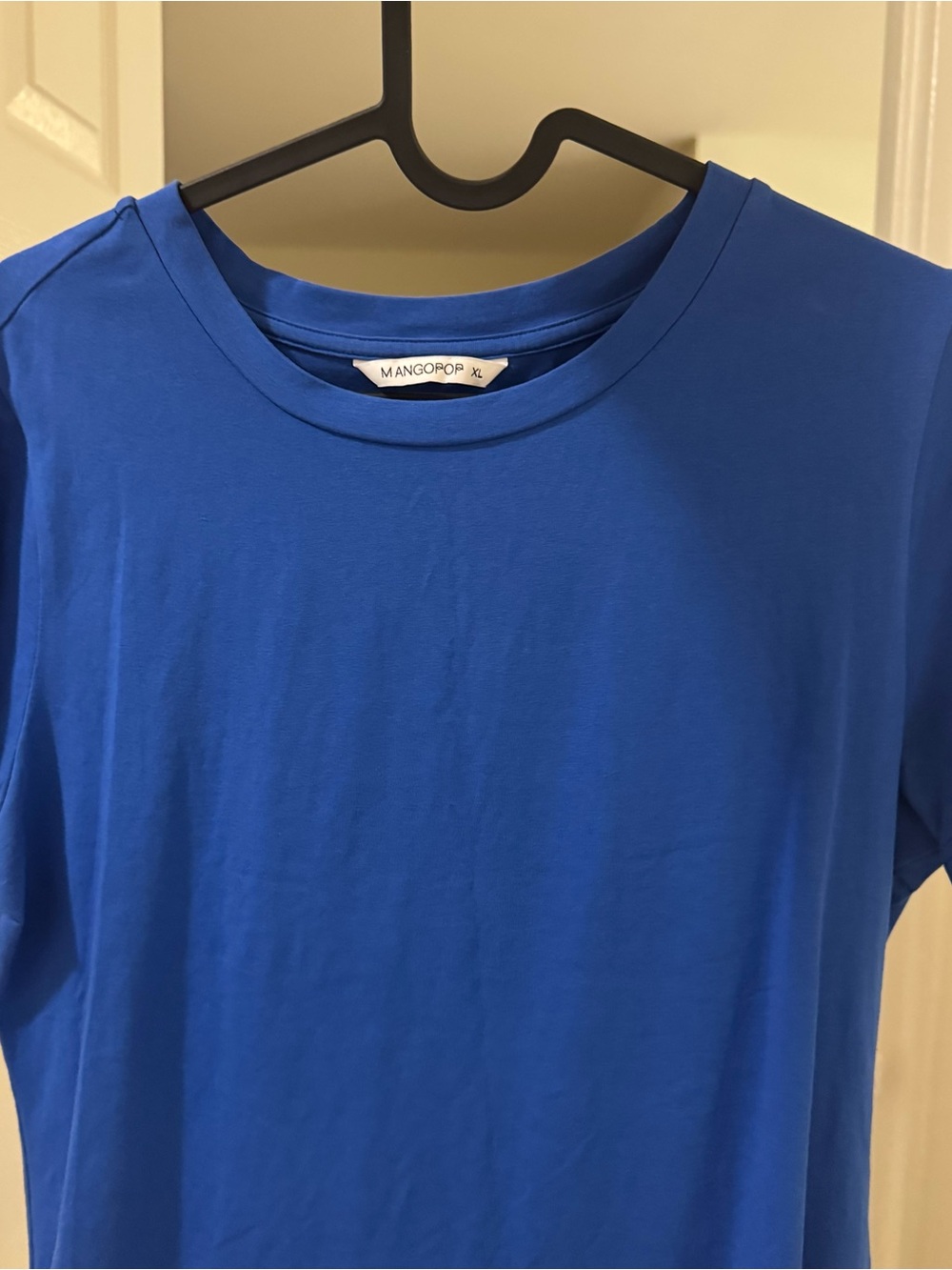 Mangopop Royal Blue Cotton Crewneck Short Sleeve Bodysuit